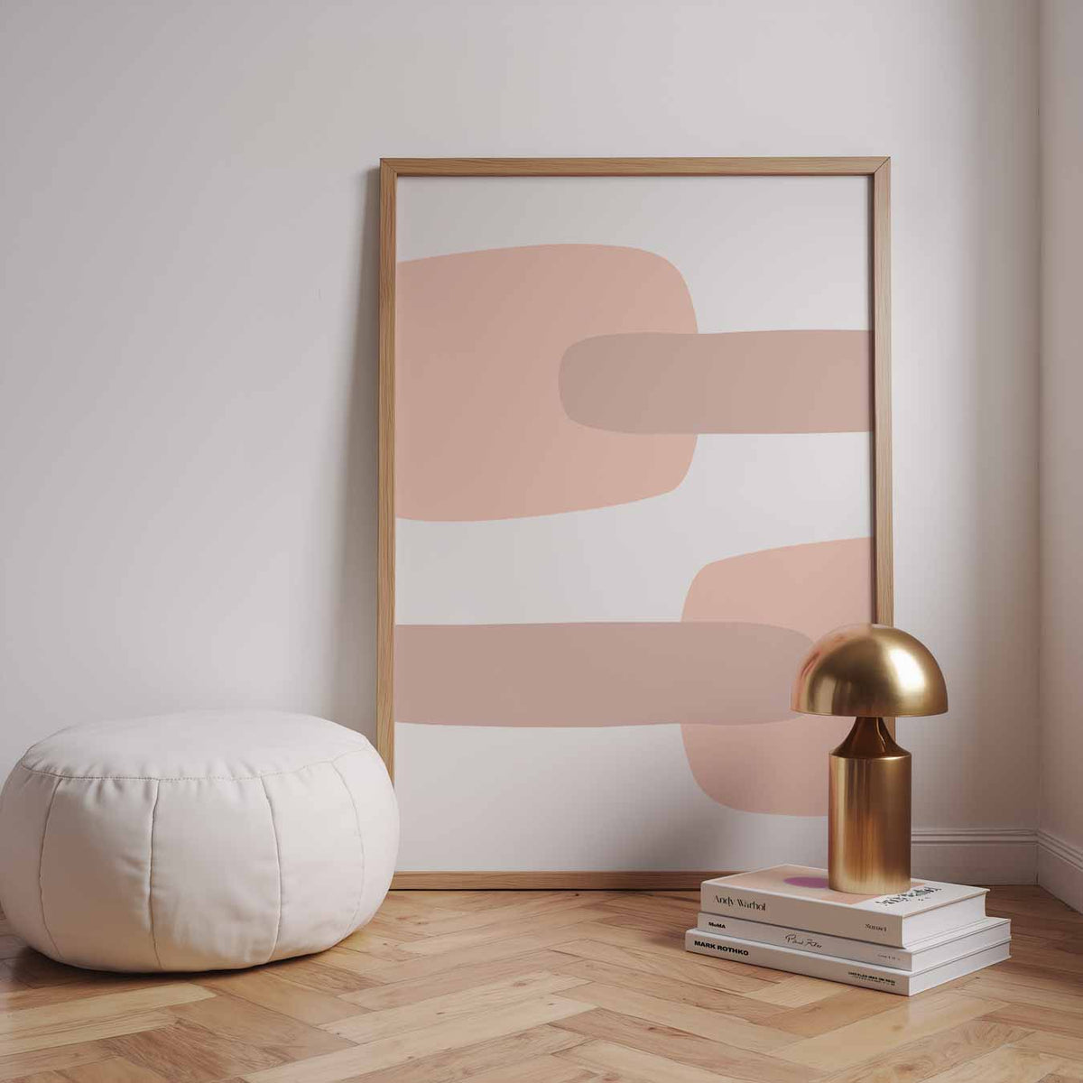 Zachte Aardetinten Abstracte Kunstposter – staande kleurrijke abstracte wanddecoratie van WallArtistic
