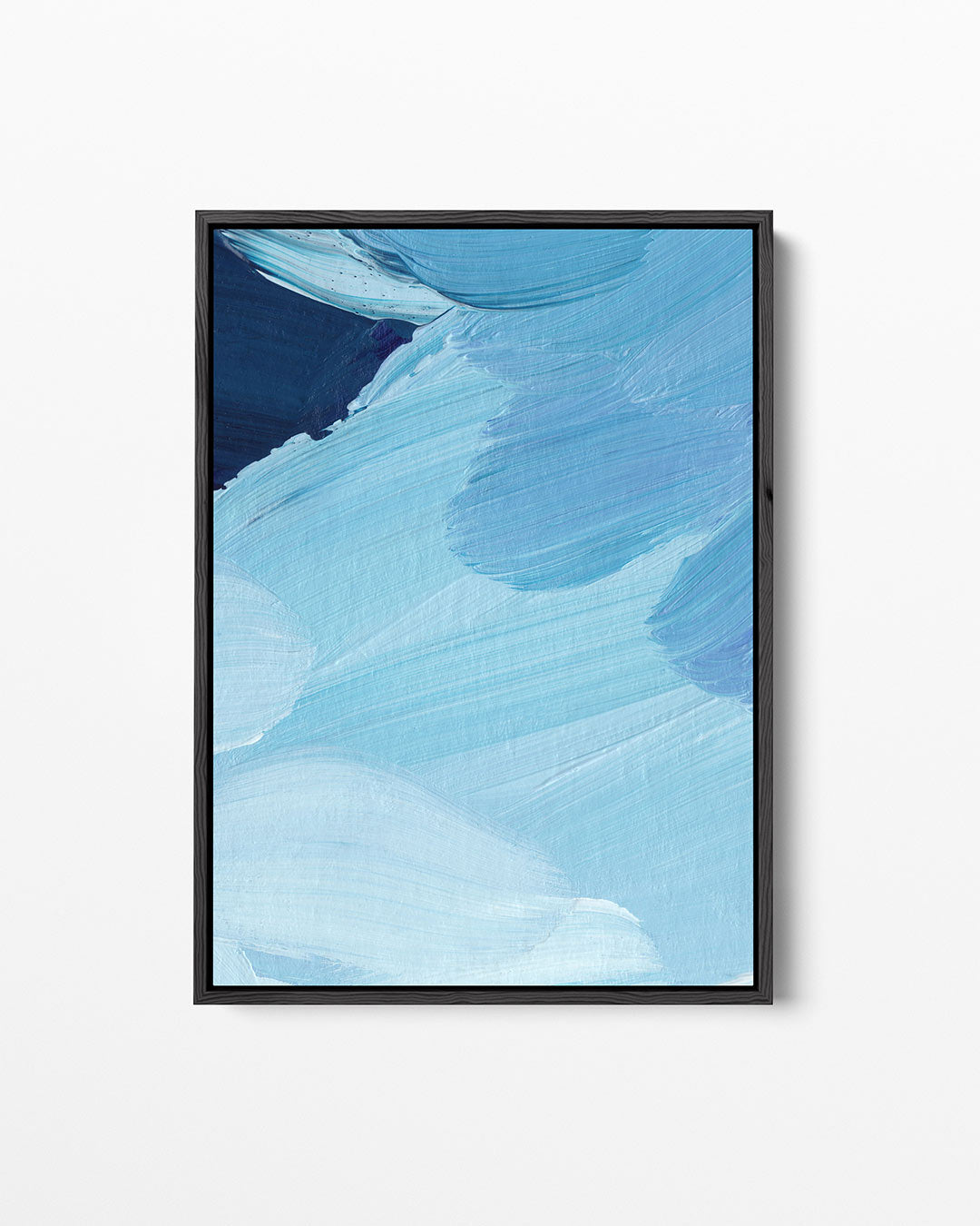 Vloeiende blauwe bewegingen – staand wanddecoratie kunstwerk