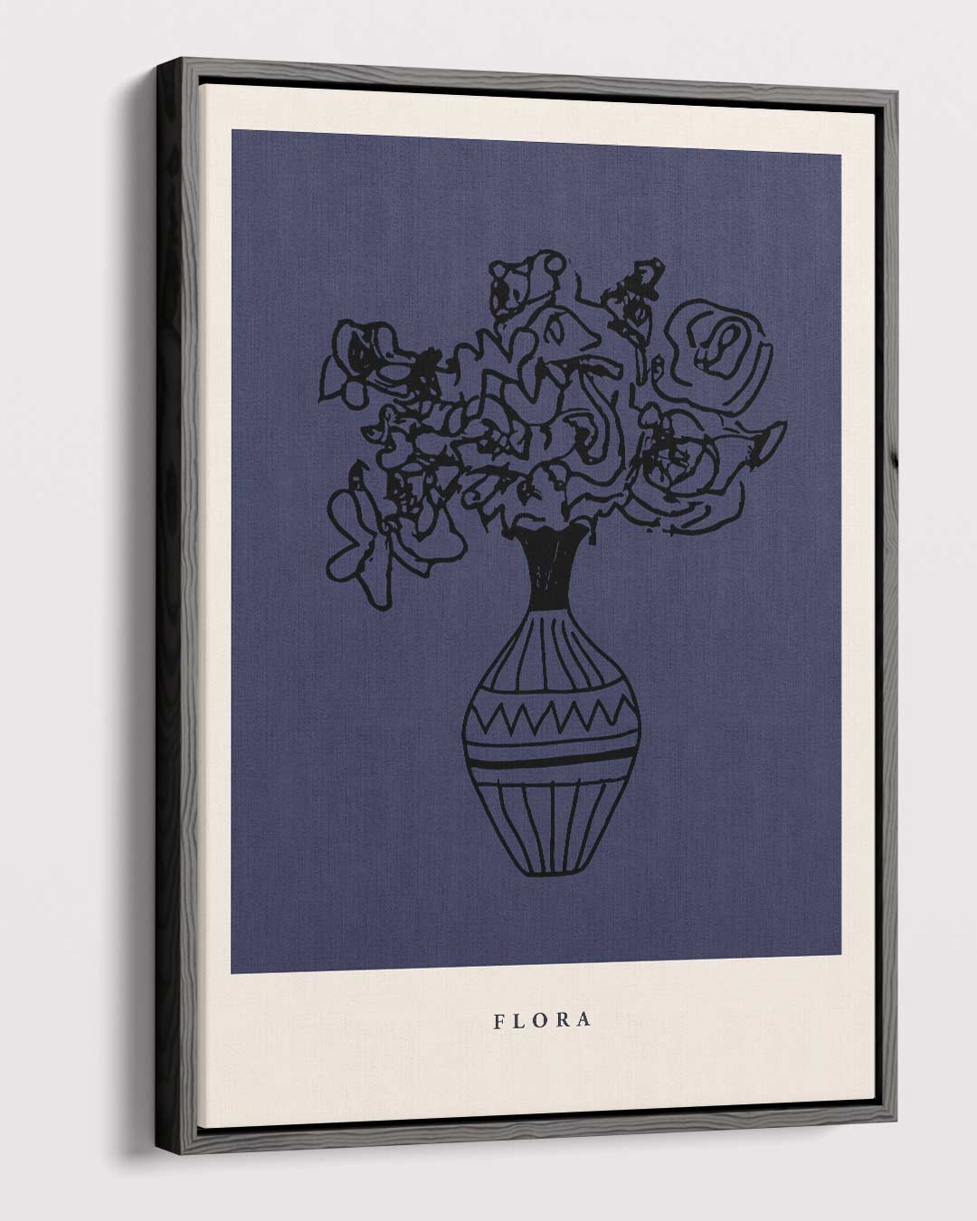 Abstracte Bloemenvaas Kunstposter – canvas wanddecoratie in portret formaat