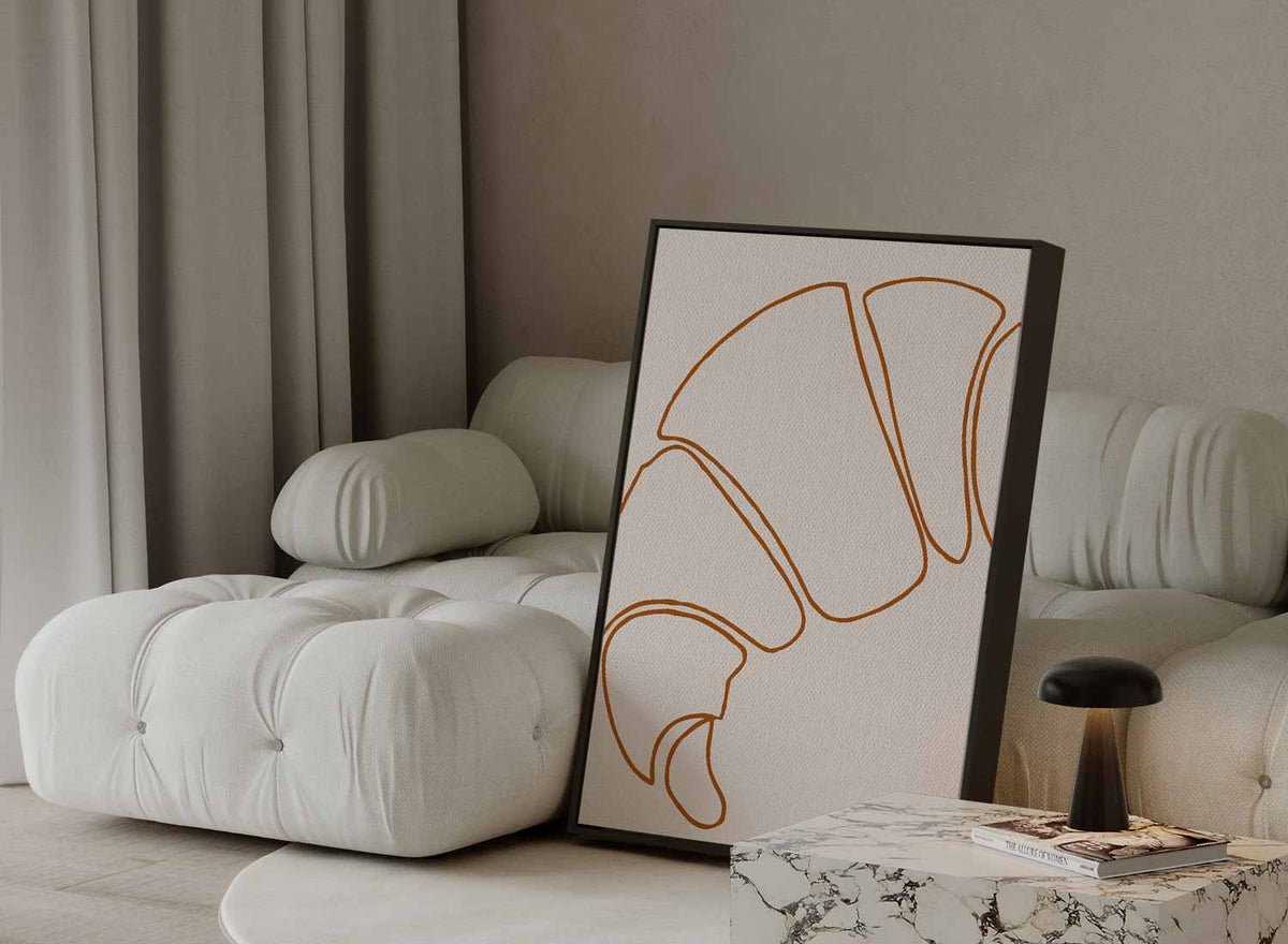 Simpele Croissant Sketch – portret kunstwerk als wanddecoratie, afbeelding 13