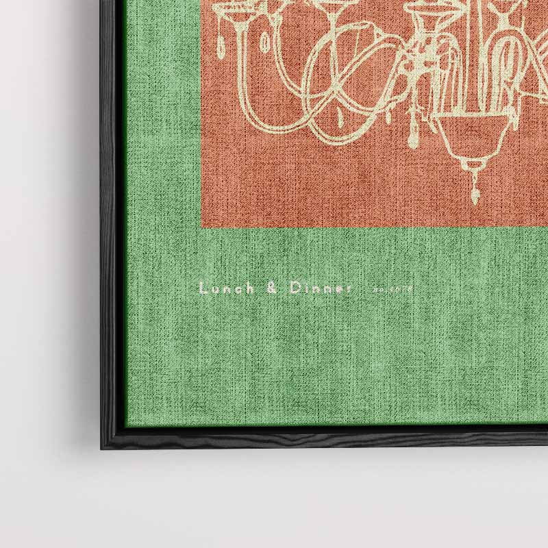 Retro Kroonluchter Illustratie – plexiglas kunstwerk als wanddecoratie