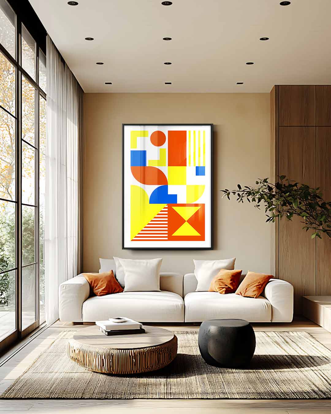 Kleurrijk Geometrisch Kunstwerk – modern portret kunstwerk van WallArtistic