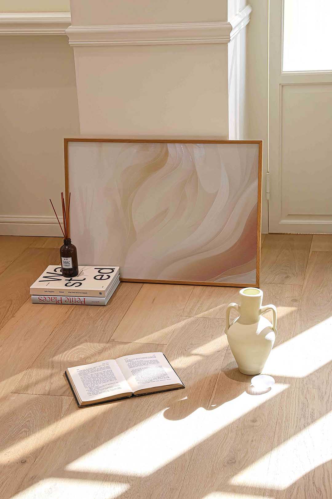 Golvende lijnen – liggende abstracte wanddecoratie van WallArtistic