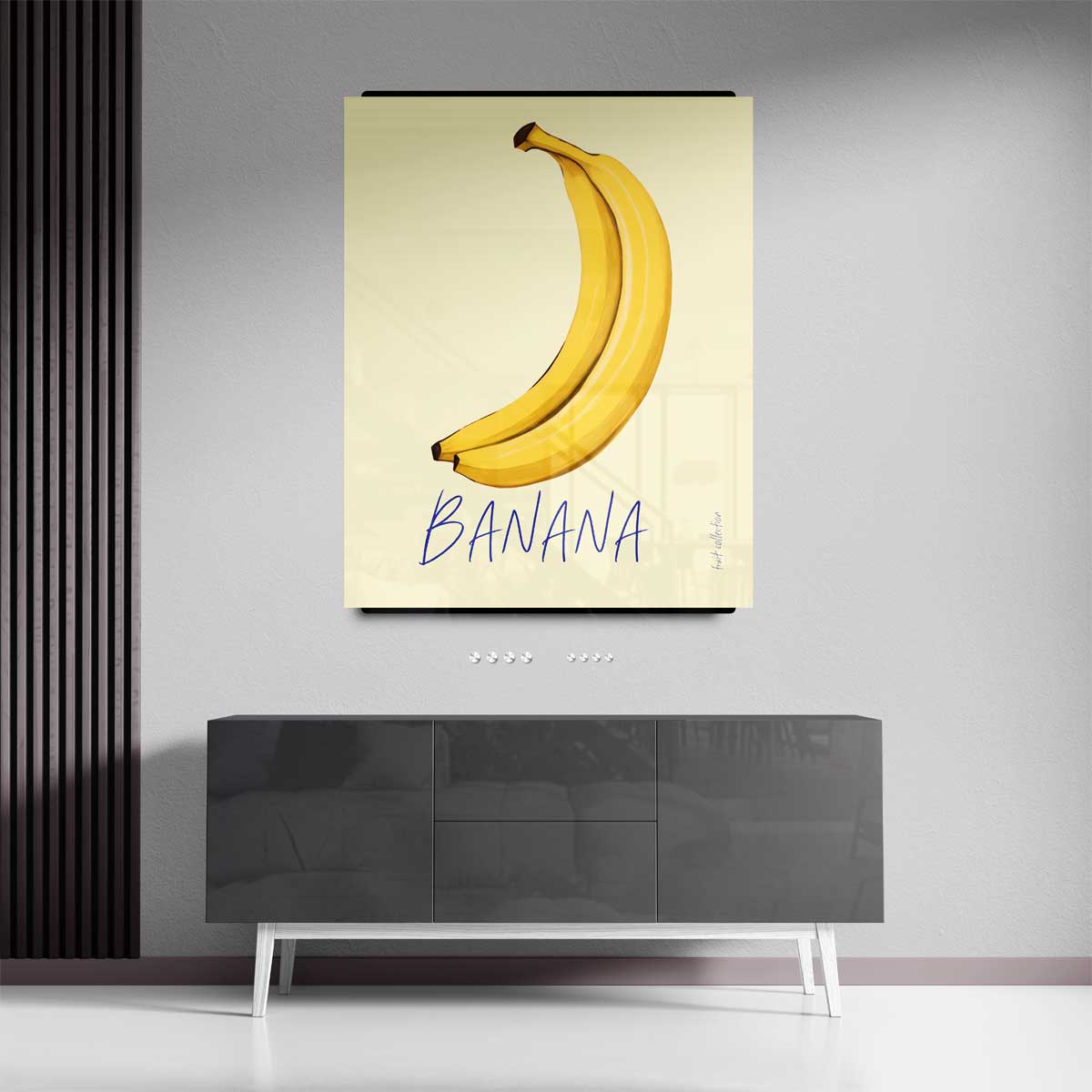 Kleurrijke Bananenillustratie – canvas kunstwerk als wanddecoratie