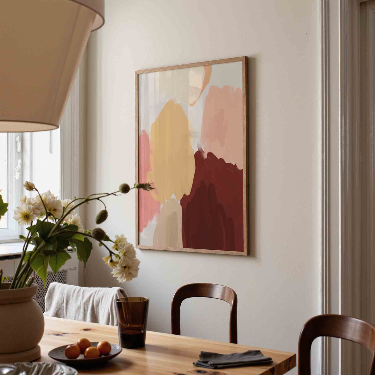 Abstracte vormen – eigentijdse illustratie poster in staand formaat