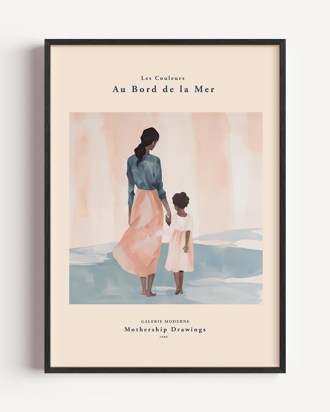 Tijdloze Strandwandeling – vrouwelijk portret poster als wanddecoratie