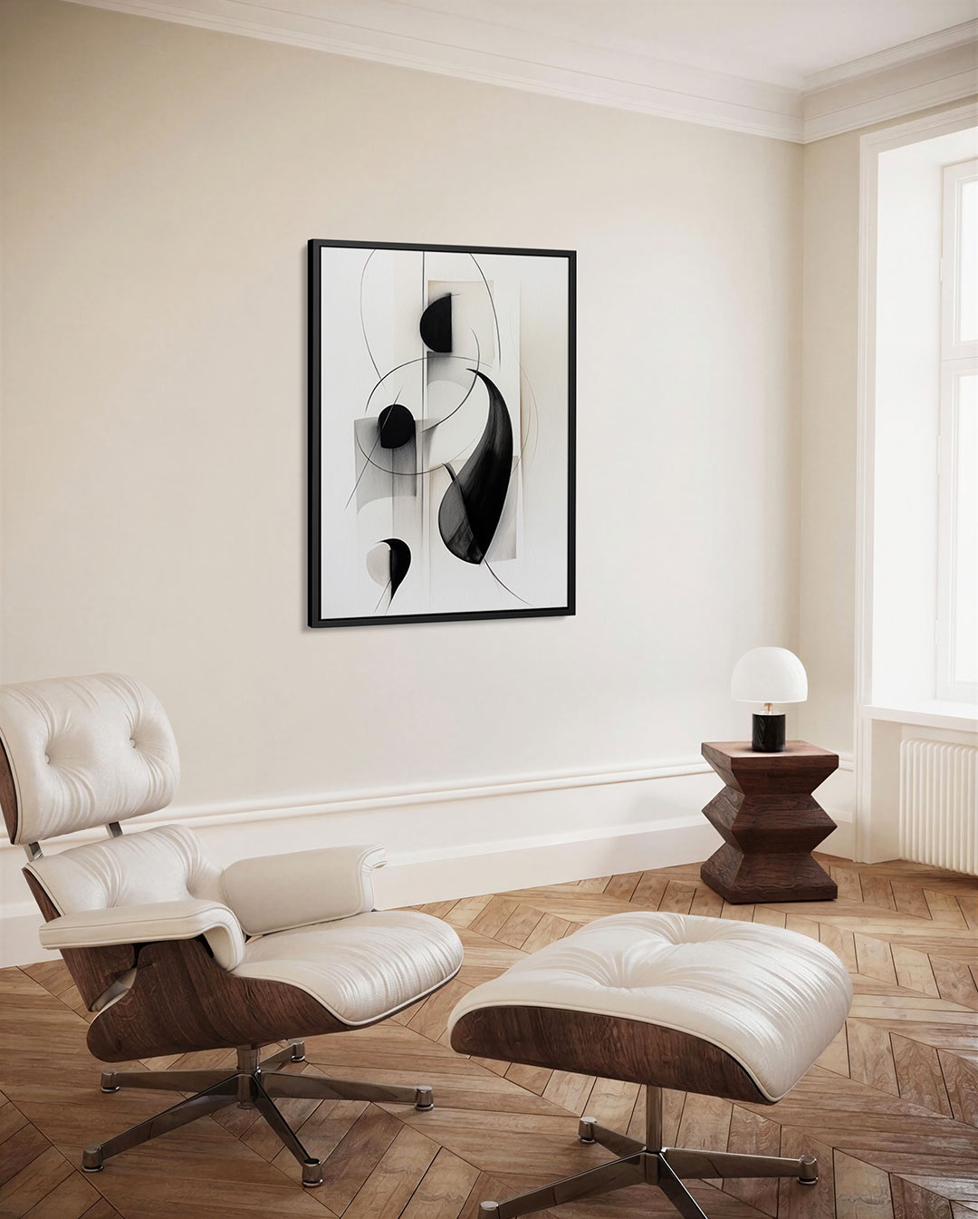 Vloeiende lijnen compositie – staand wanddecoratie kunstwerk