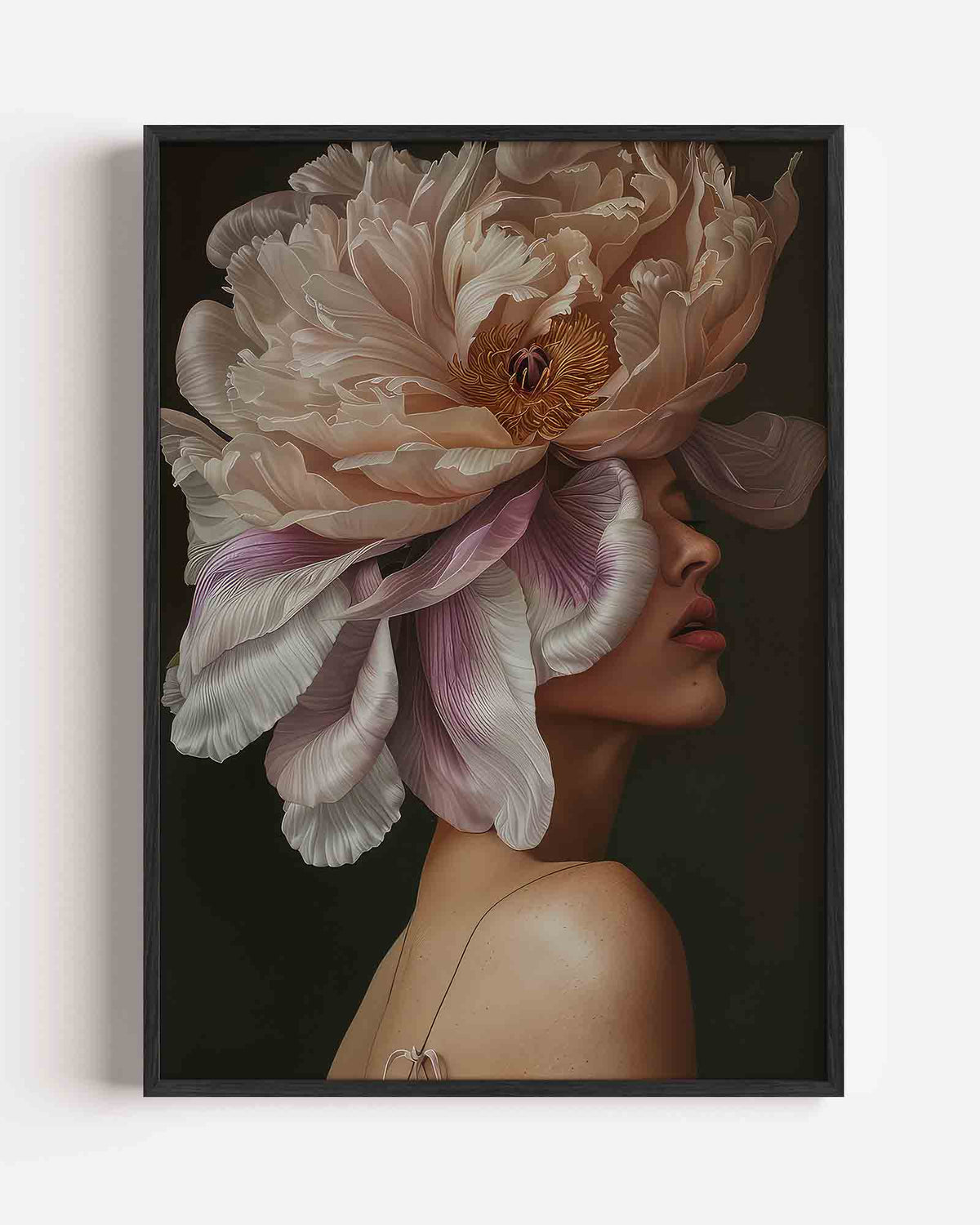 Bloem en gezicht – vrouwelijk portret als staande poster