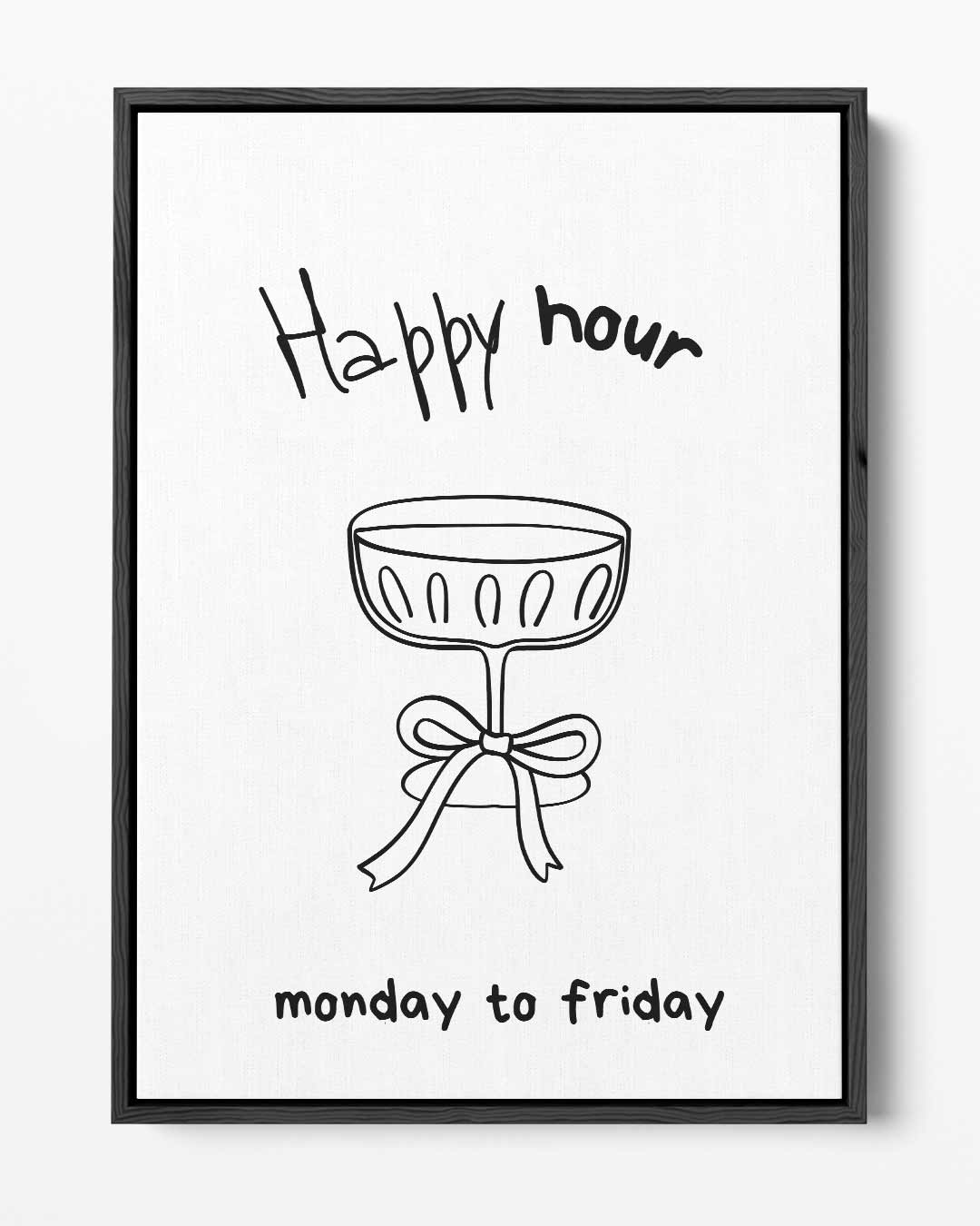 Happy Hour Illustratie – portret kunstwerk als wanddecoratie