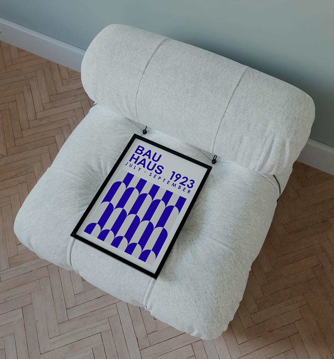 Vormritme en kleur – staande Bauhaus poster voor aan de muur