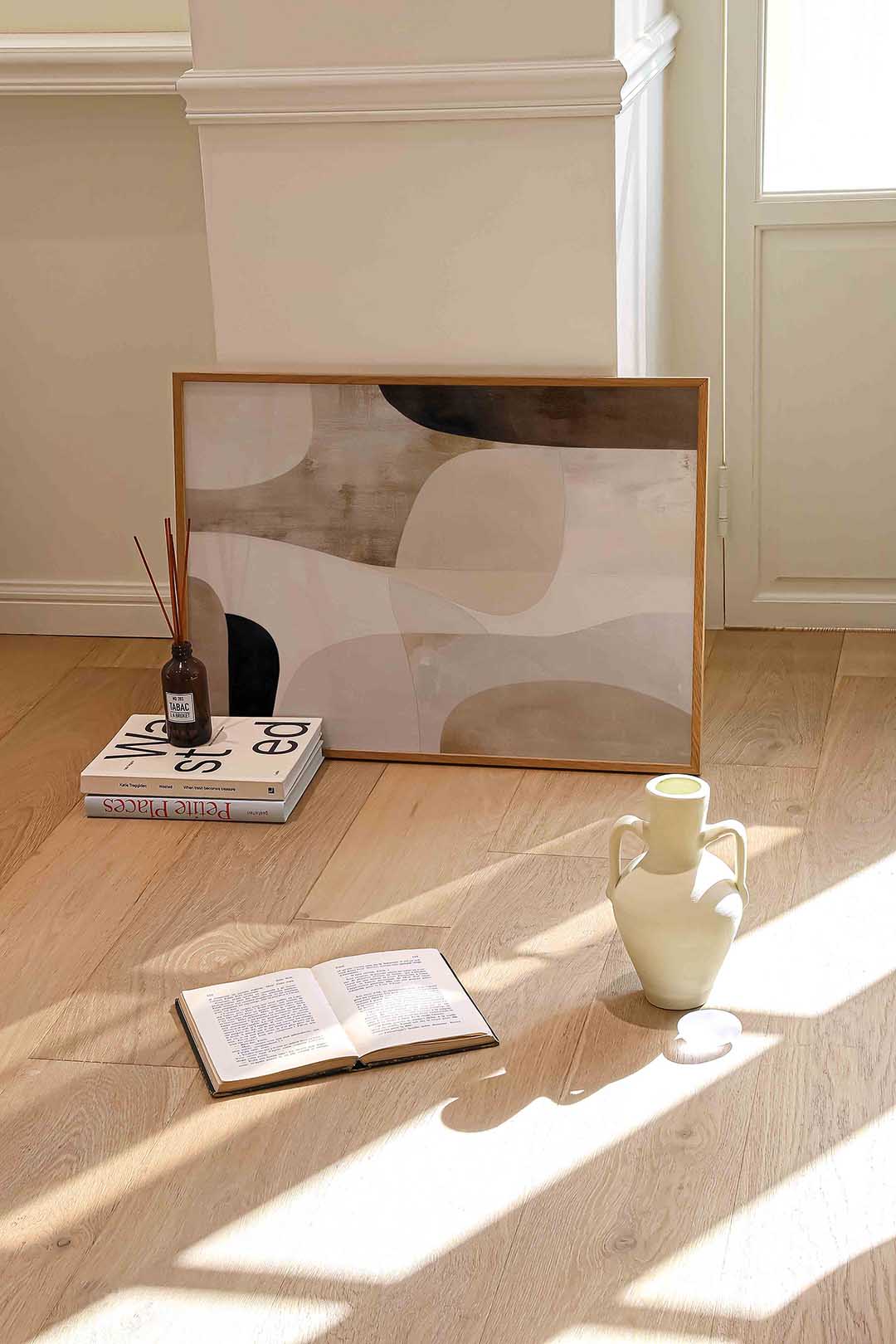 Abstracte vormen – liggende abstracte wanddecoratie van WallArtistic