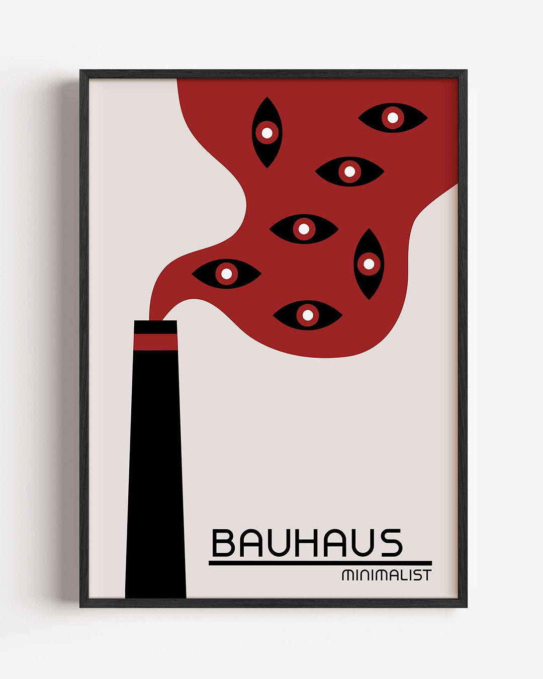Vorm en rook – staande Bauhaus poster als wanddecoratie