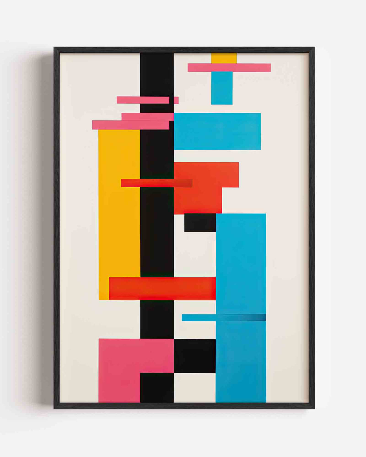 Geometrische vormen – kleurrijke illustratie portret poster als wanddecoratie