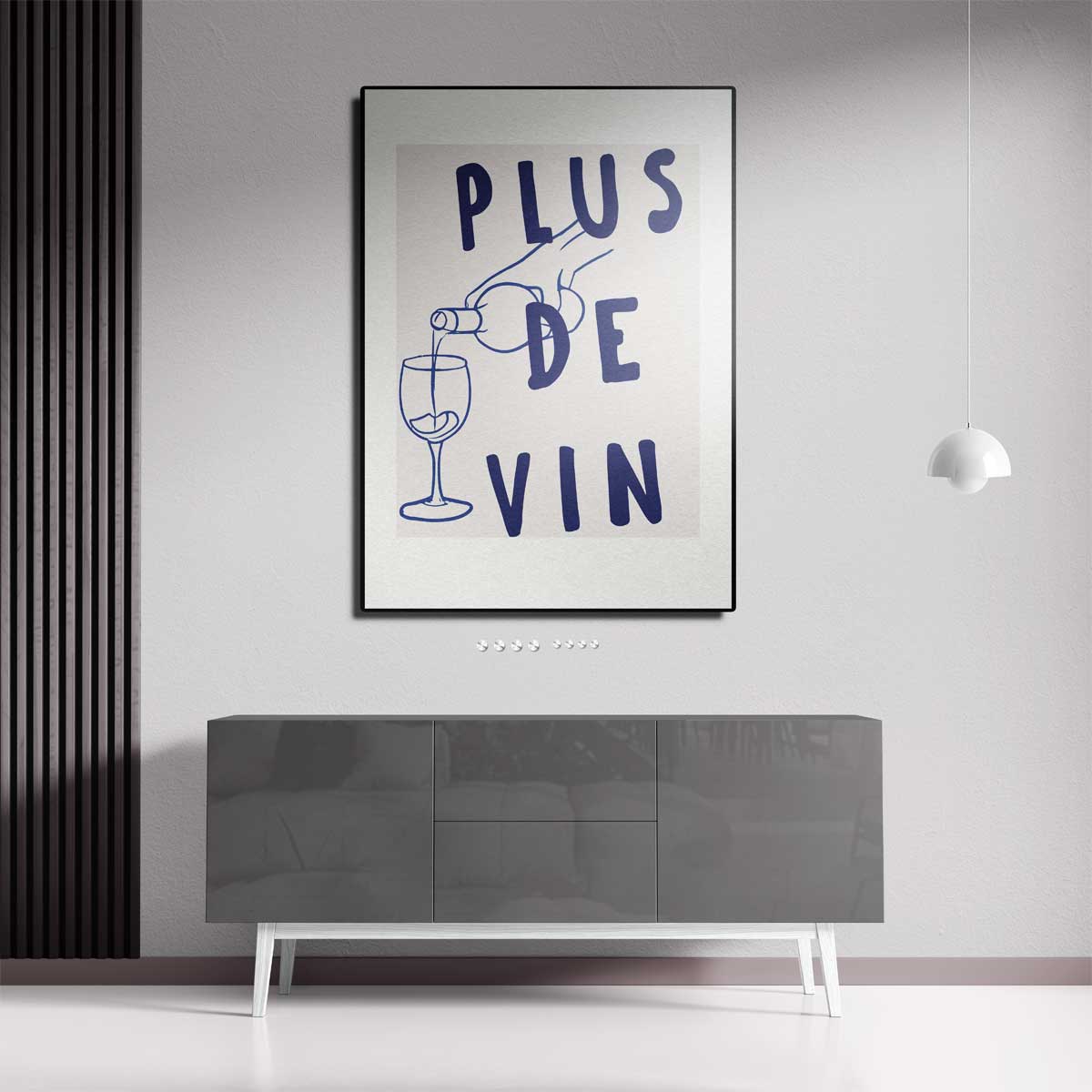 Plus de Vin Wijnposter – staande wandkunst voor woonkamer of interieur