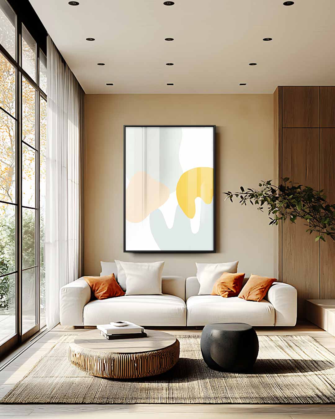 Vrolijke Kleurencompositie – staande wandkunst voor woonkamer of interieur