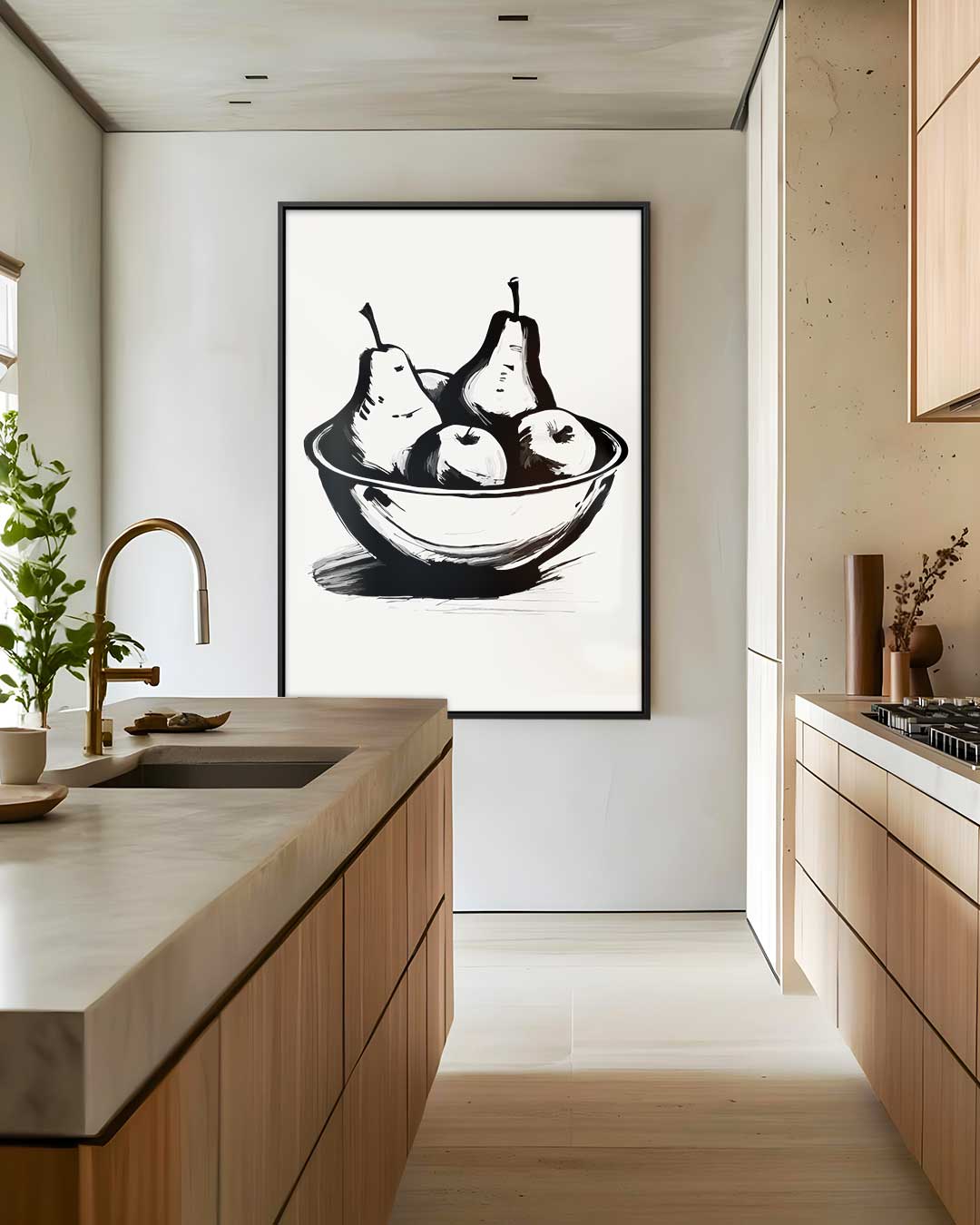 Moderne Fruitstilleven Illustratie – staand kunstwerk voor modern interieur
