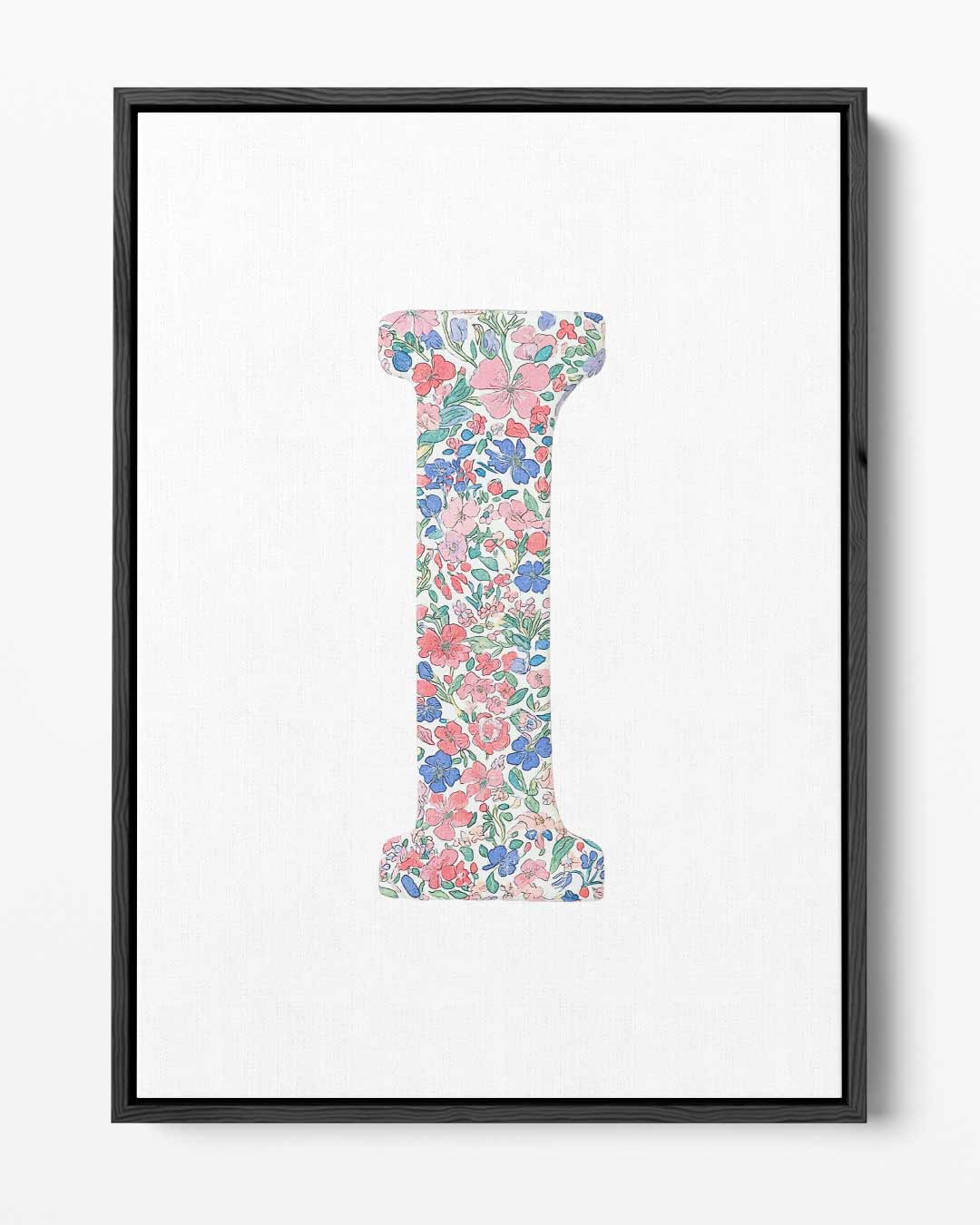 Bloemrijke Letter I – portret kunstwerk als wanddecoratie