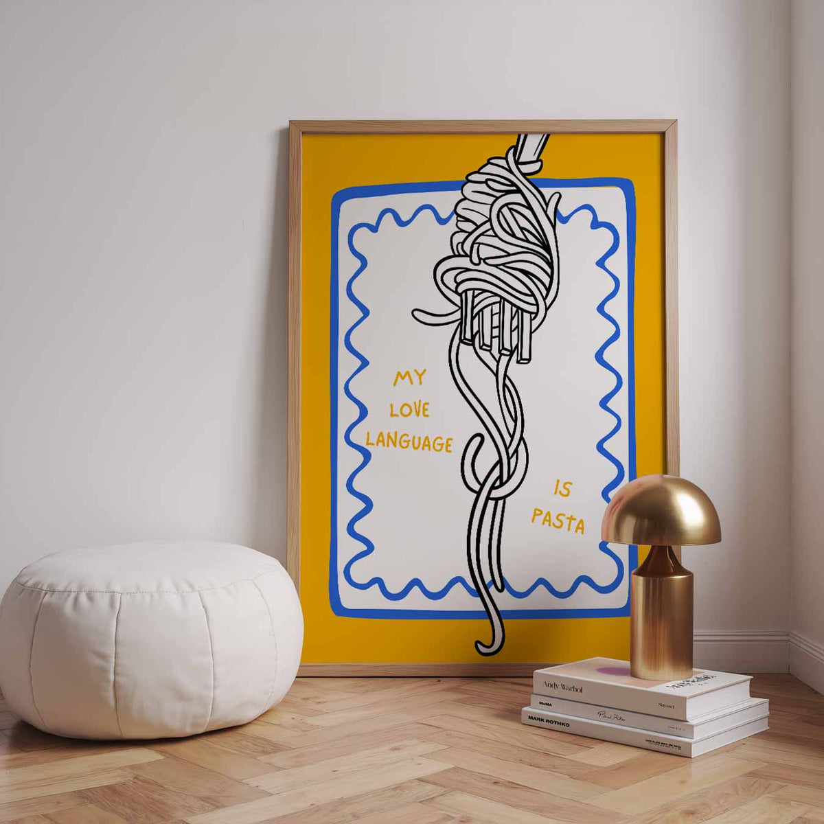 Pasta Liefdestaal – staande zomer wanddecoratie van WallArtistic