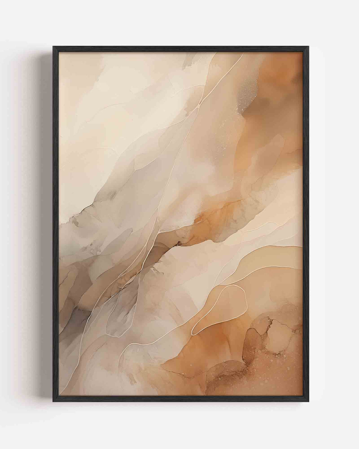 Abstracte beige en bruine vormen – zacht abstracte portret poster als wanddecoratie