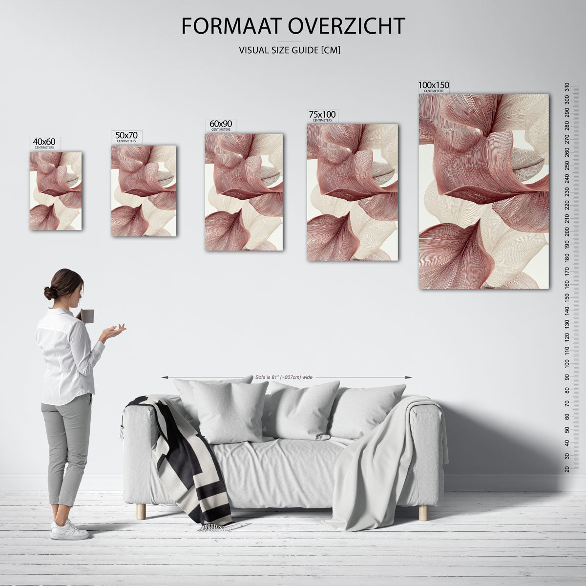 Organische lijnen – staande wanddecoratie van WallArtistic