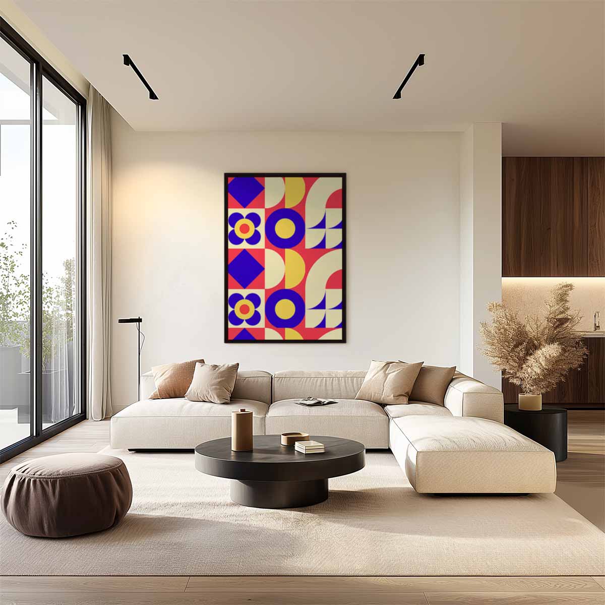 Retro Geometrische Print – plexiglas wanddecoratie in portret formaat