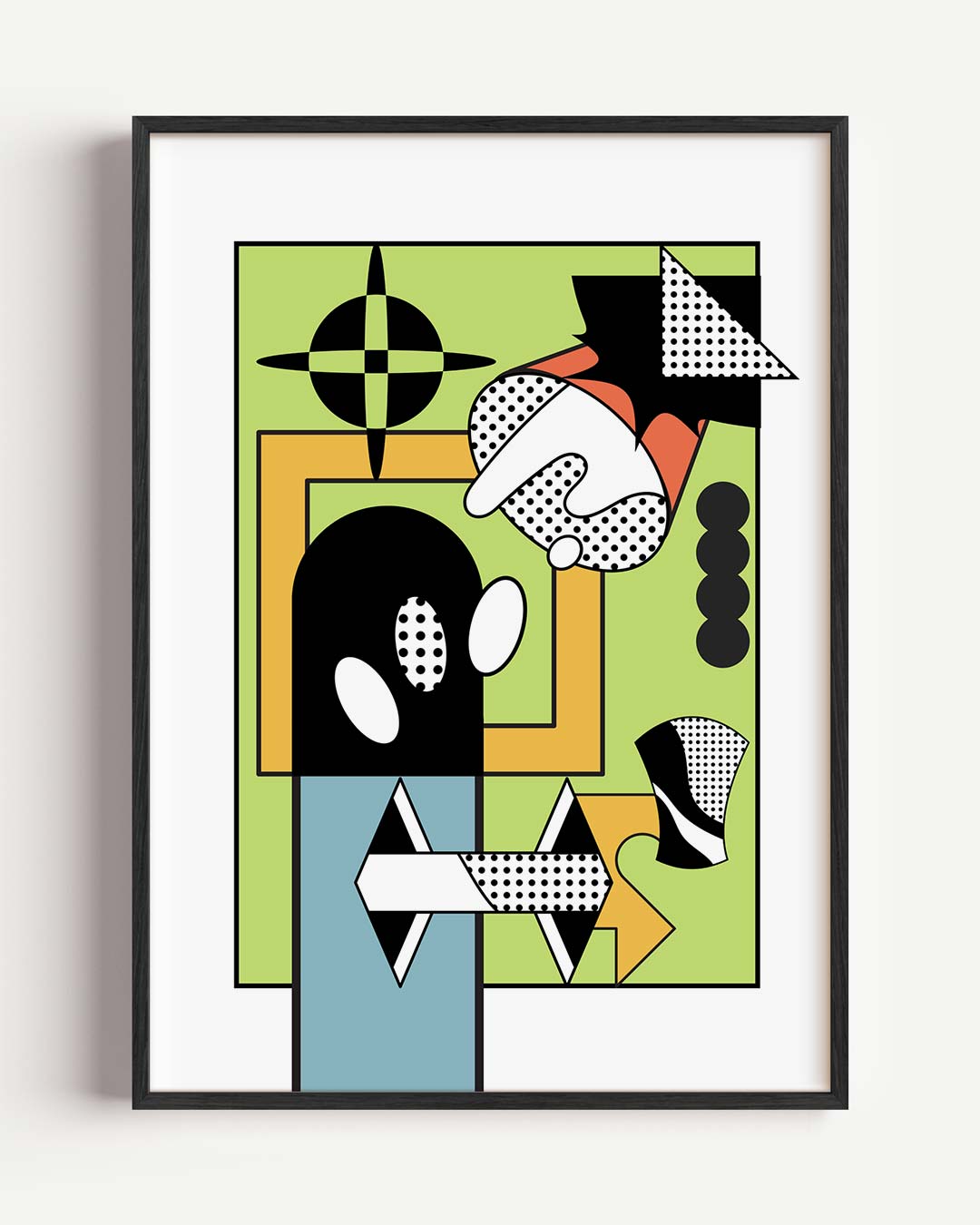 Moderne Geometrische Kunstposter – kleurrijke abstracte portret poster als wanddecoratie