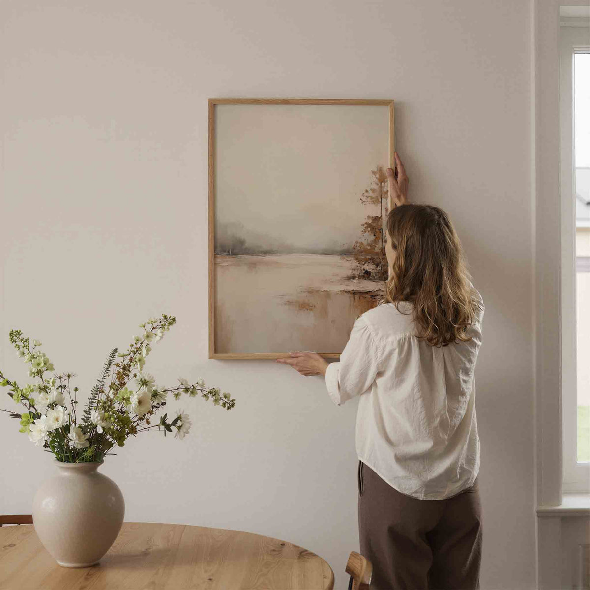 Landschap met bomen – botanische wandkunst als portret poster