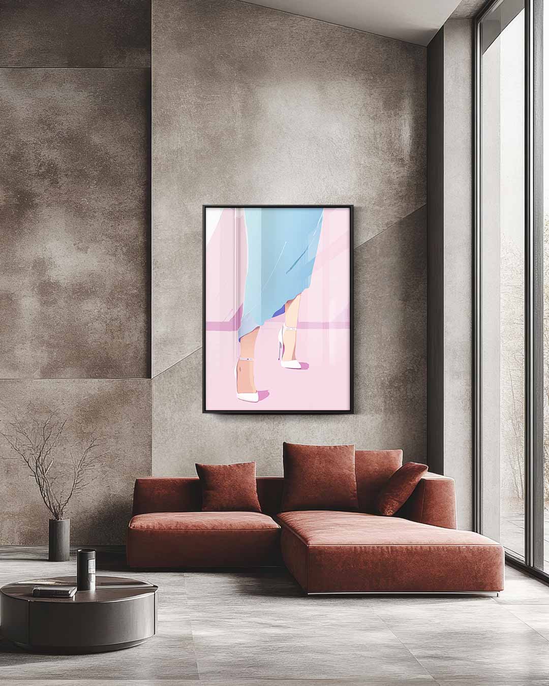 Elegantie in Pastel – staande wandkunst voor woonkamer of interieur