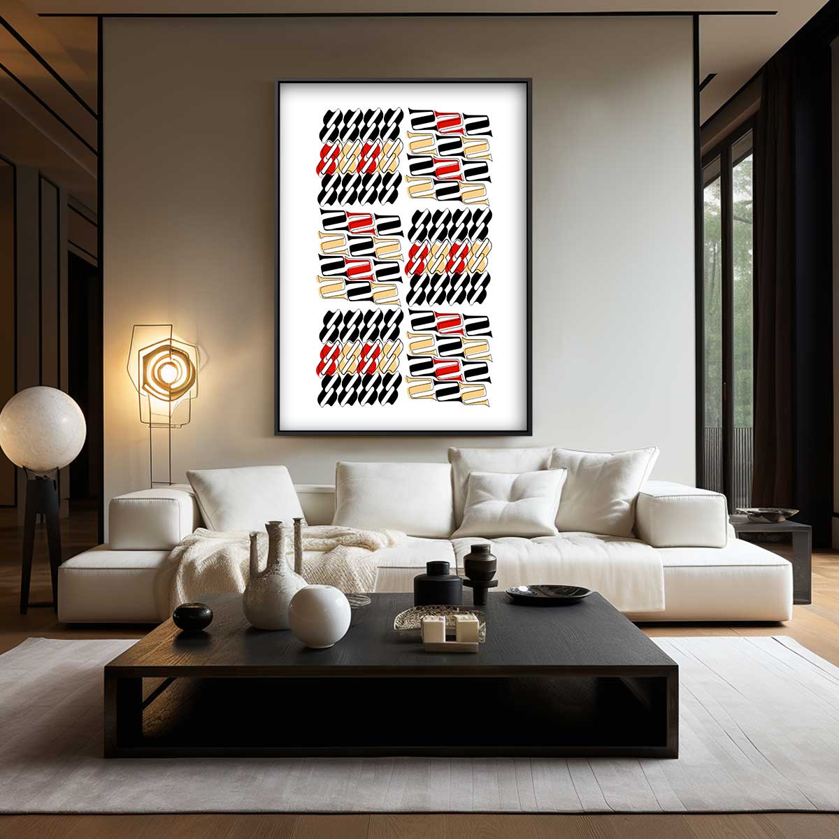 Kleurrijke Flessen Abstract – modern portret kunstwerk van WallArtistic