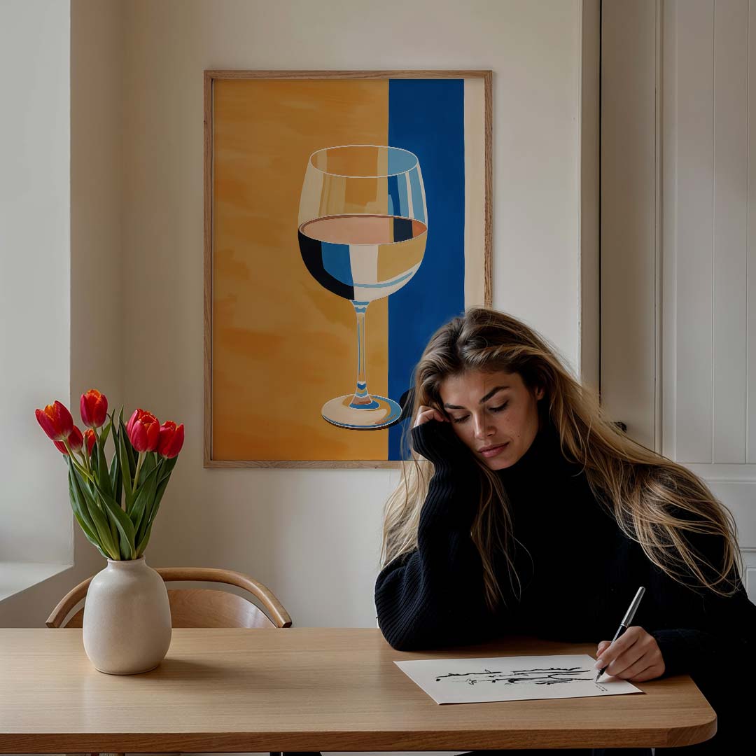 Moderne Wijnkunst – culinaire wandkunst als portret poster