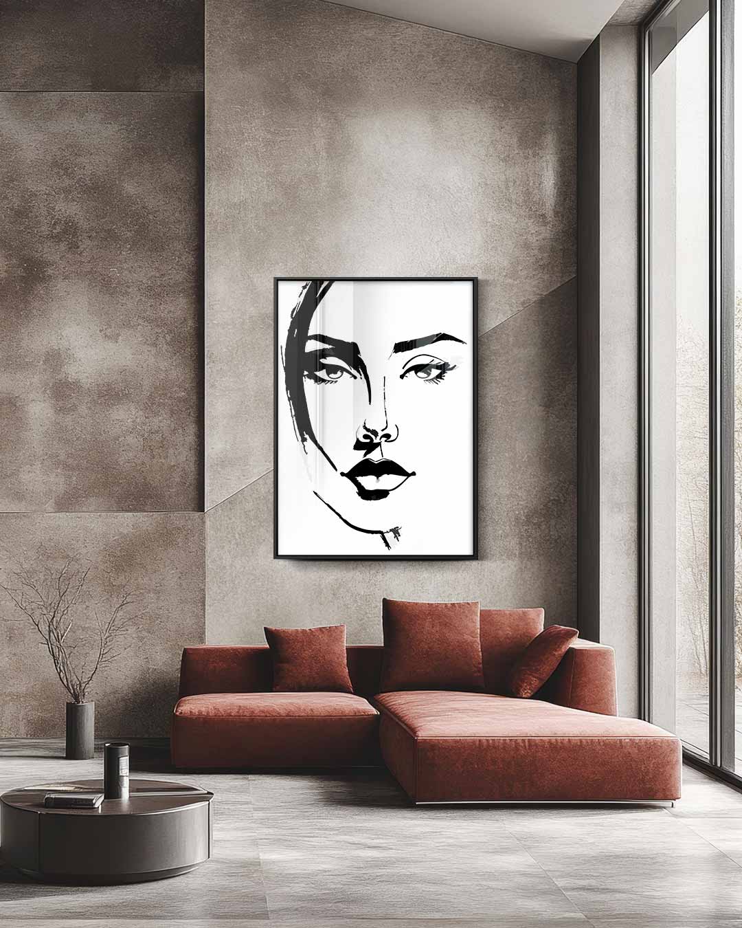 Minimalistisch Portret – staande wandkunst voor woonkamer of interieur