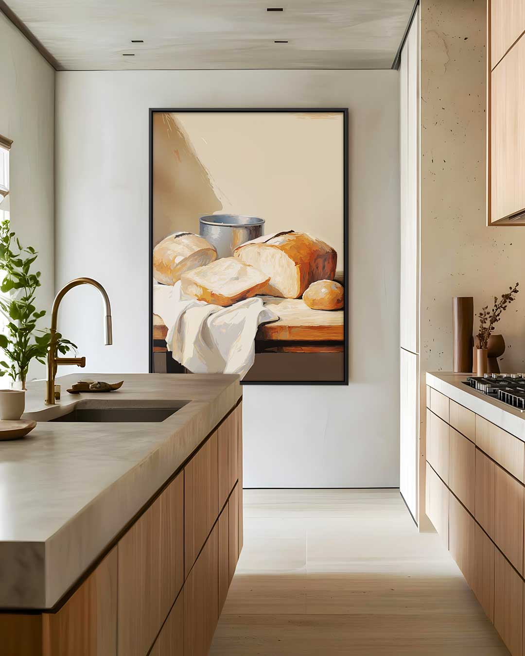 Gezellige Broodstilleven – staand kunstwerk voor modern interieur