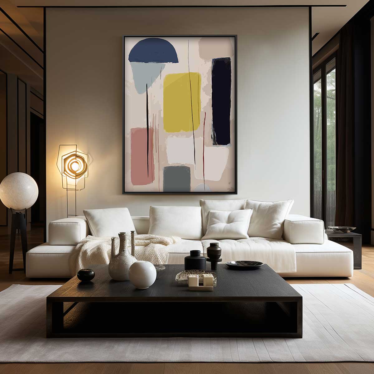 Vrolijke Kleurenmix Schilderij – modern portret kunstwerk van WallArtistic