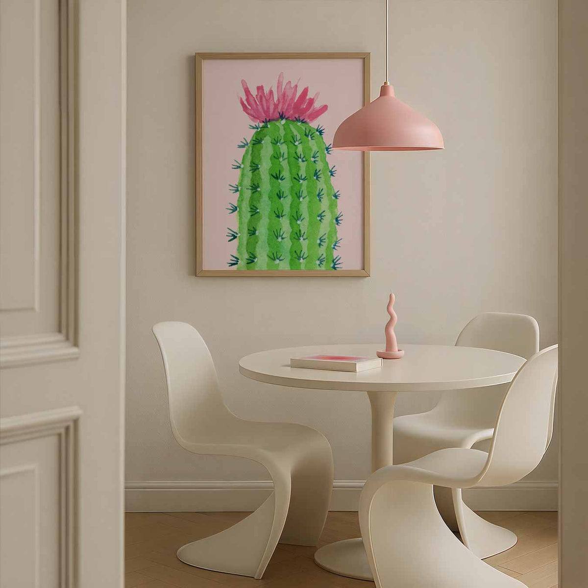 Cactus met Bloem – staande paas wanddecoratie van WallArtistic