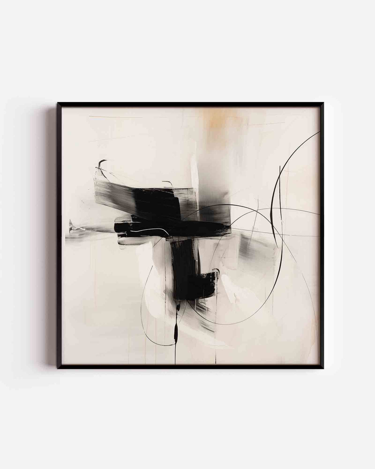 Abstracte lijnen en vlakken – vierkante poster met kleur en vormen als wanddecoratie
