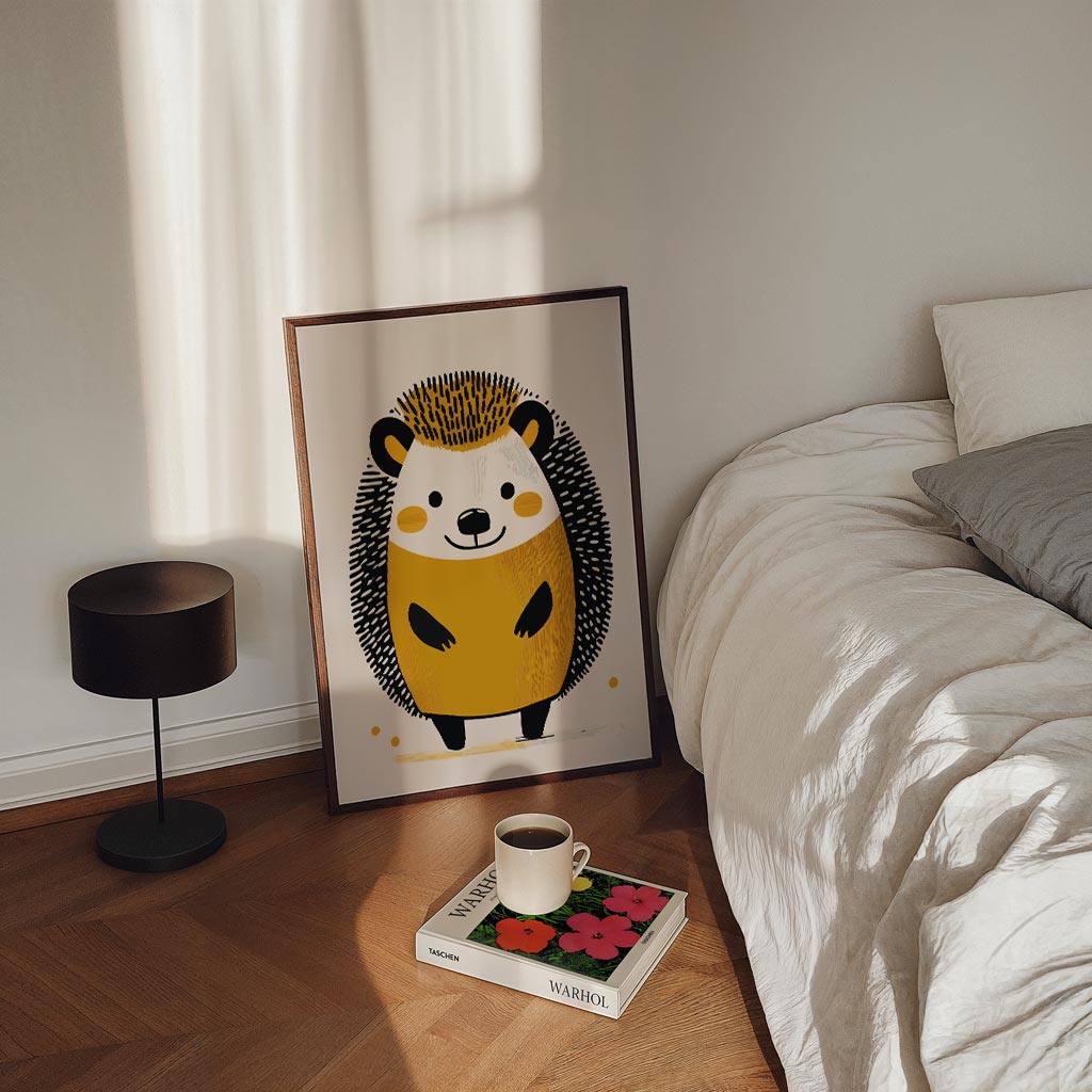 Schattige Egel Illustratie – staande kinderkamer wanddecoratie van WallArtistic