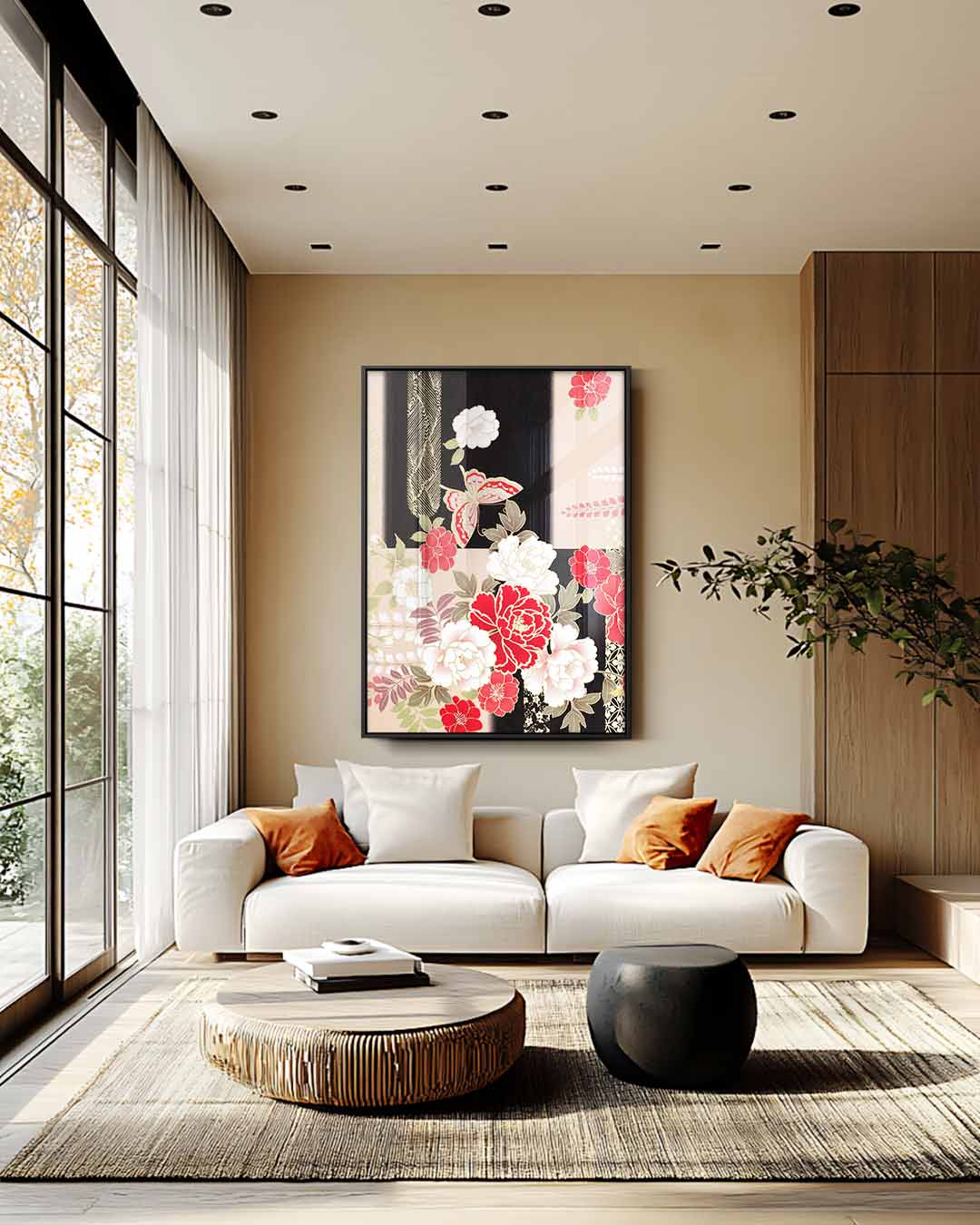 Bloemrijke Beleving – staand kunstwerk voor modern interieur