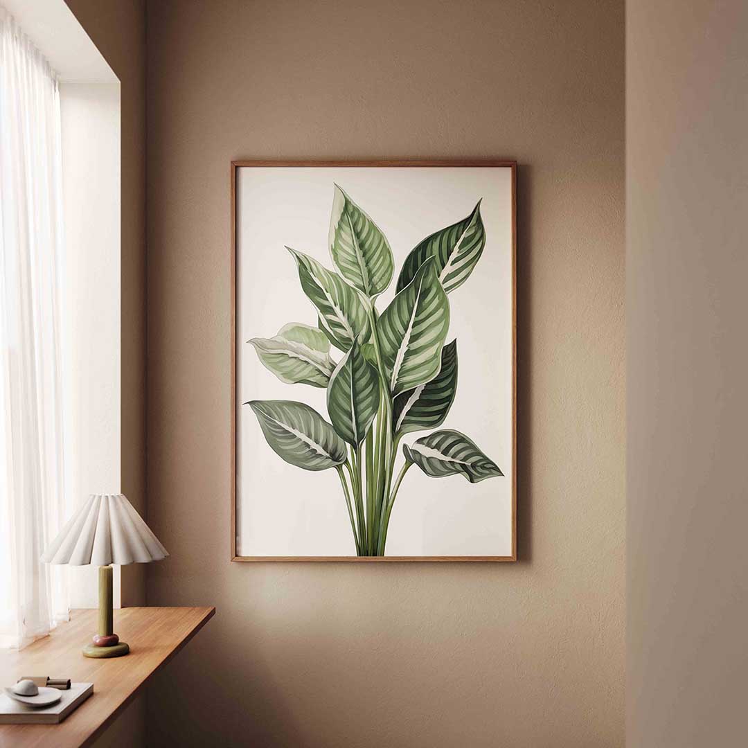 Groene bladeren – staande jungle wanddecoratie van WallArtistic