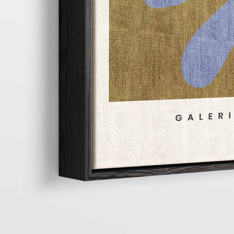 Abstracte Expressie in Blauw en Bruin – dibond wanddecoratie in staand formaat