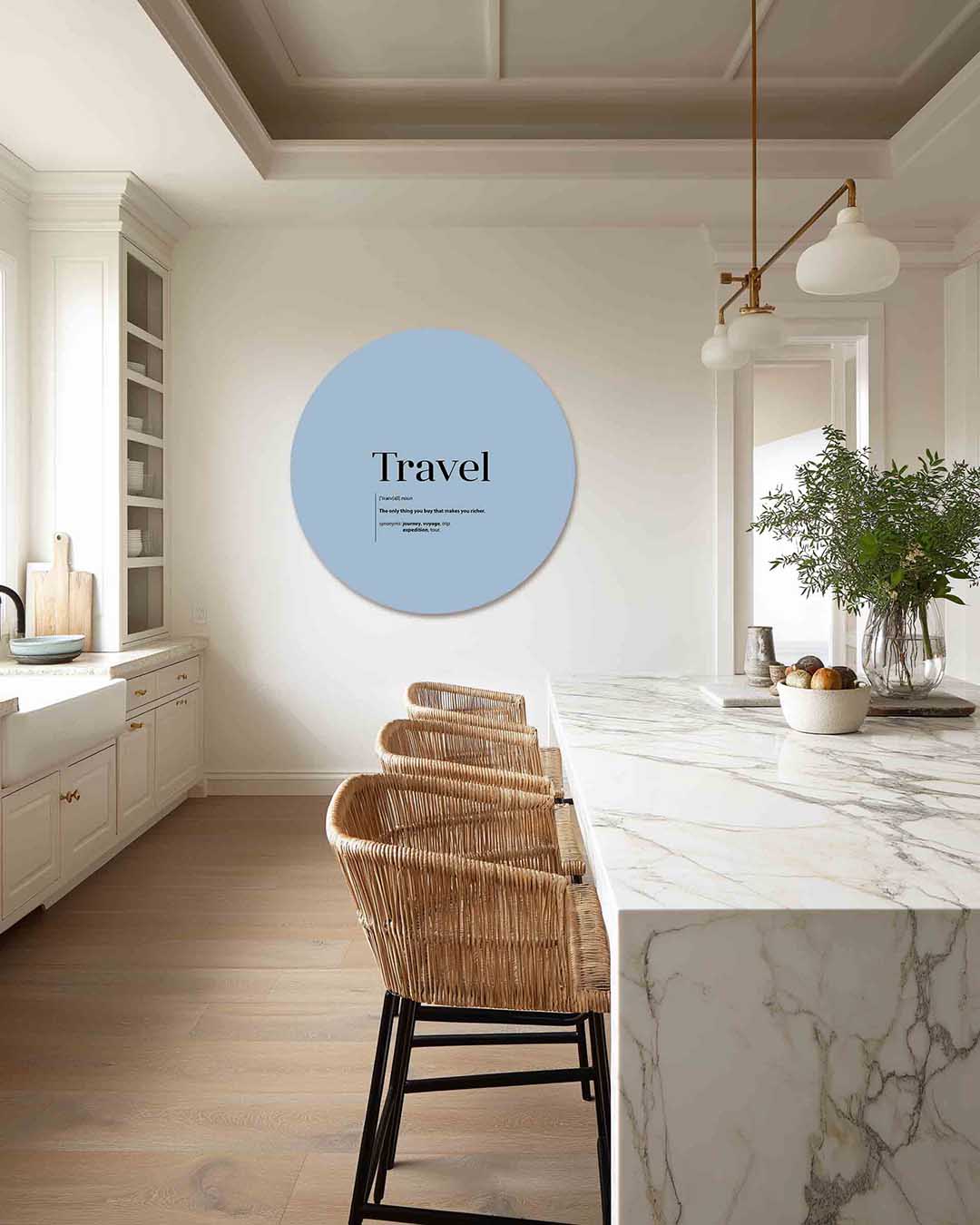 Travel definitie – abstracte muurcirkel als ronde wanddecoratie