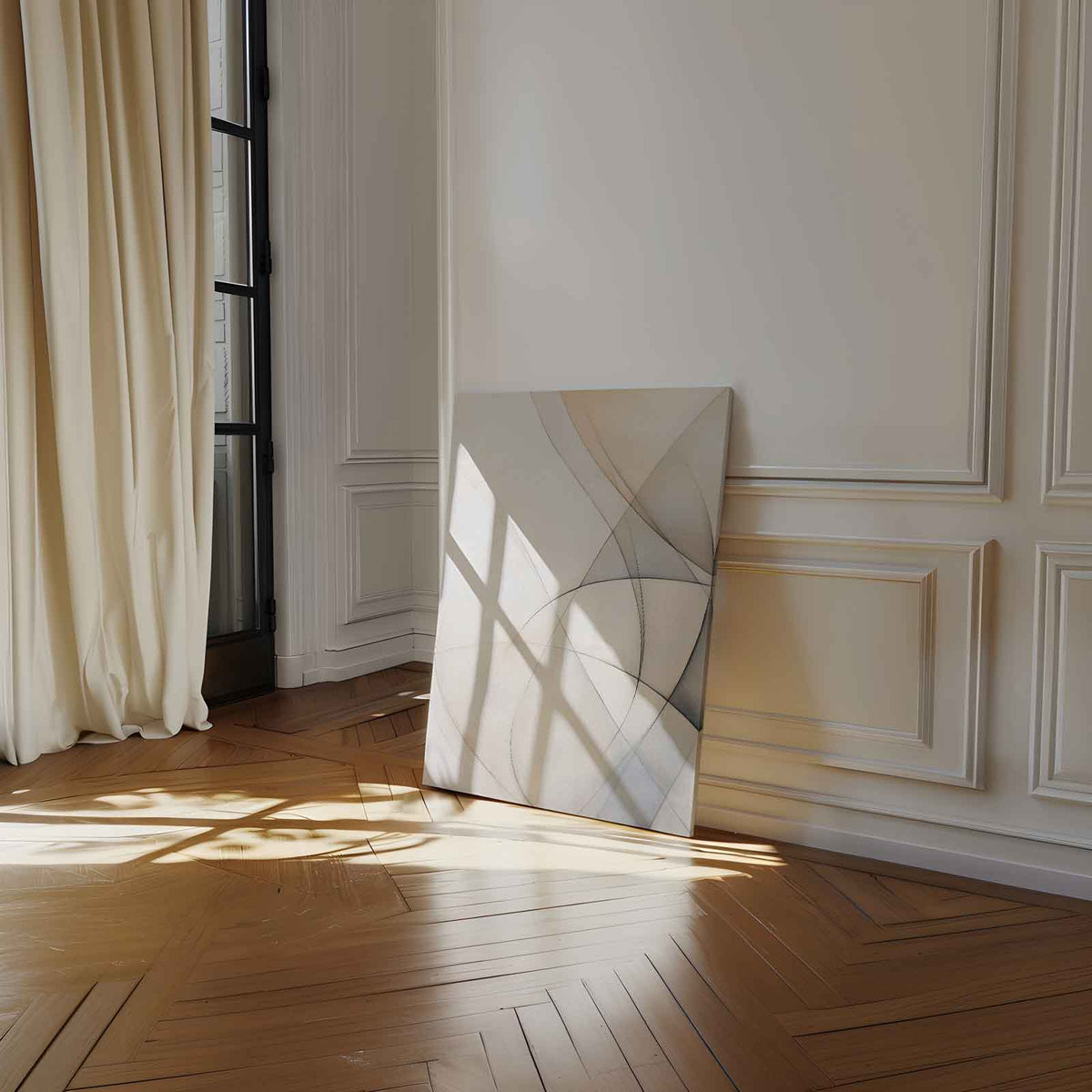 Zachte Lijnen Chaos – canvas wanddecoratie in portret formaat