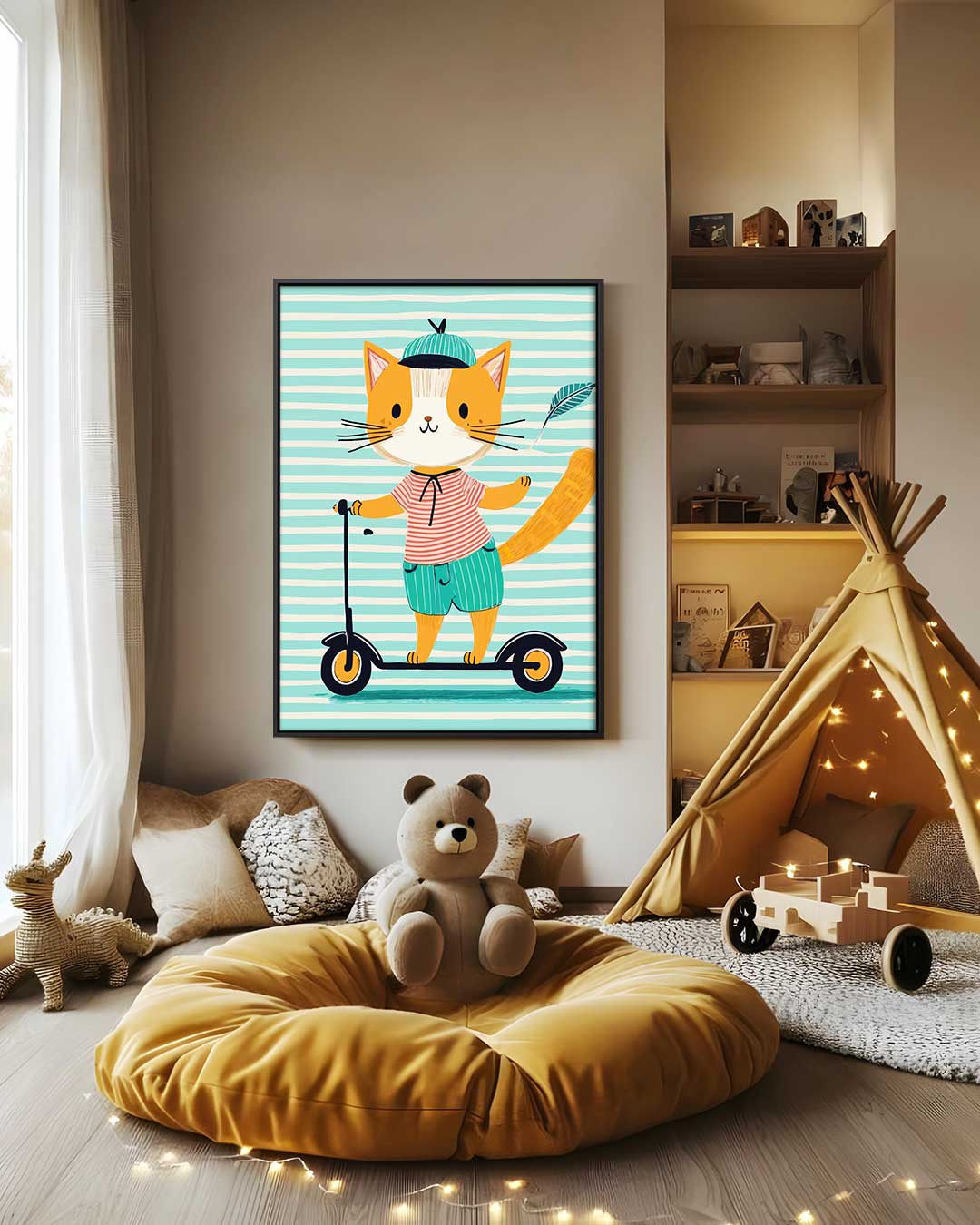 Kat op Step – modern portret kunstwerk van WallArtistic
