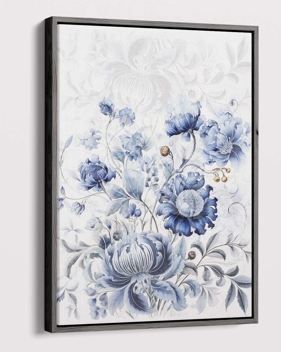 Blauwe Bloemenpracht – staand kunstwerk voor modern interieur