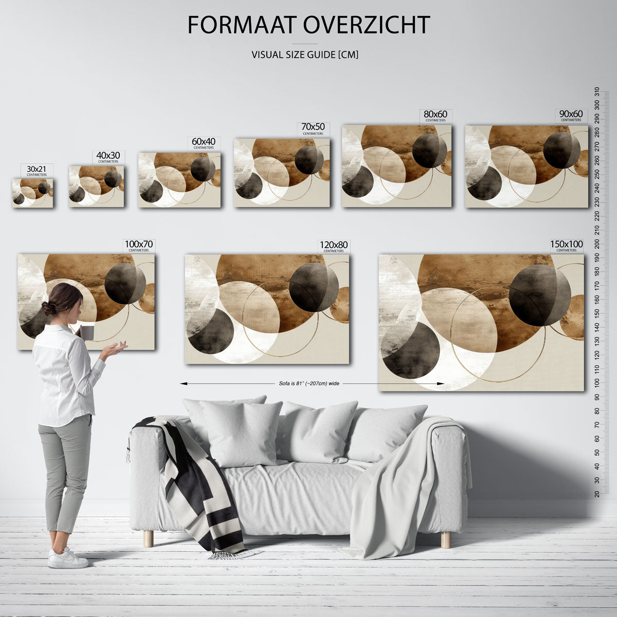 Abstracte cirkels – liggende muurposter met abstracte vormen