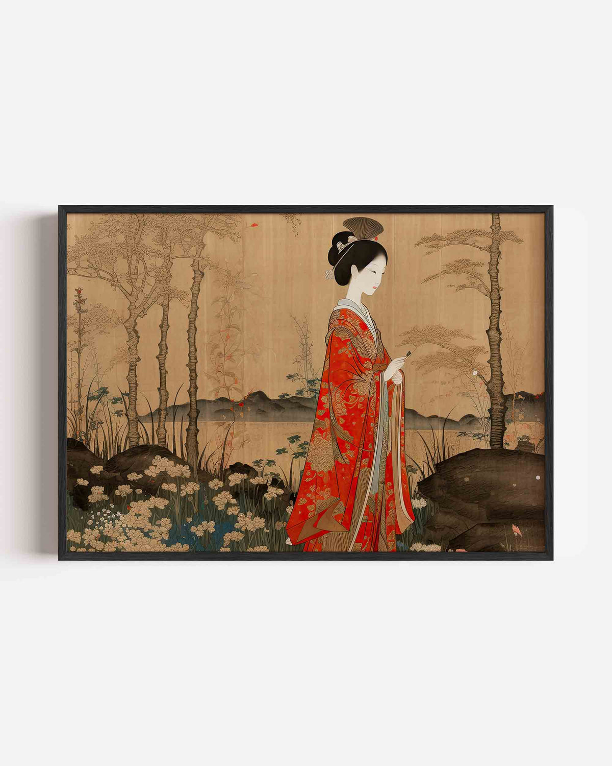 Vrouw in traditionele kleding – keuken landscape poster als wanddecoratie