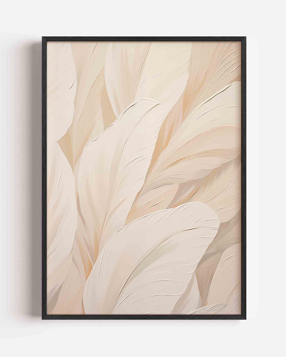 Beige bladeren – bloemen portret poster als wanddecoratie