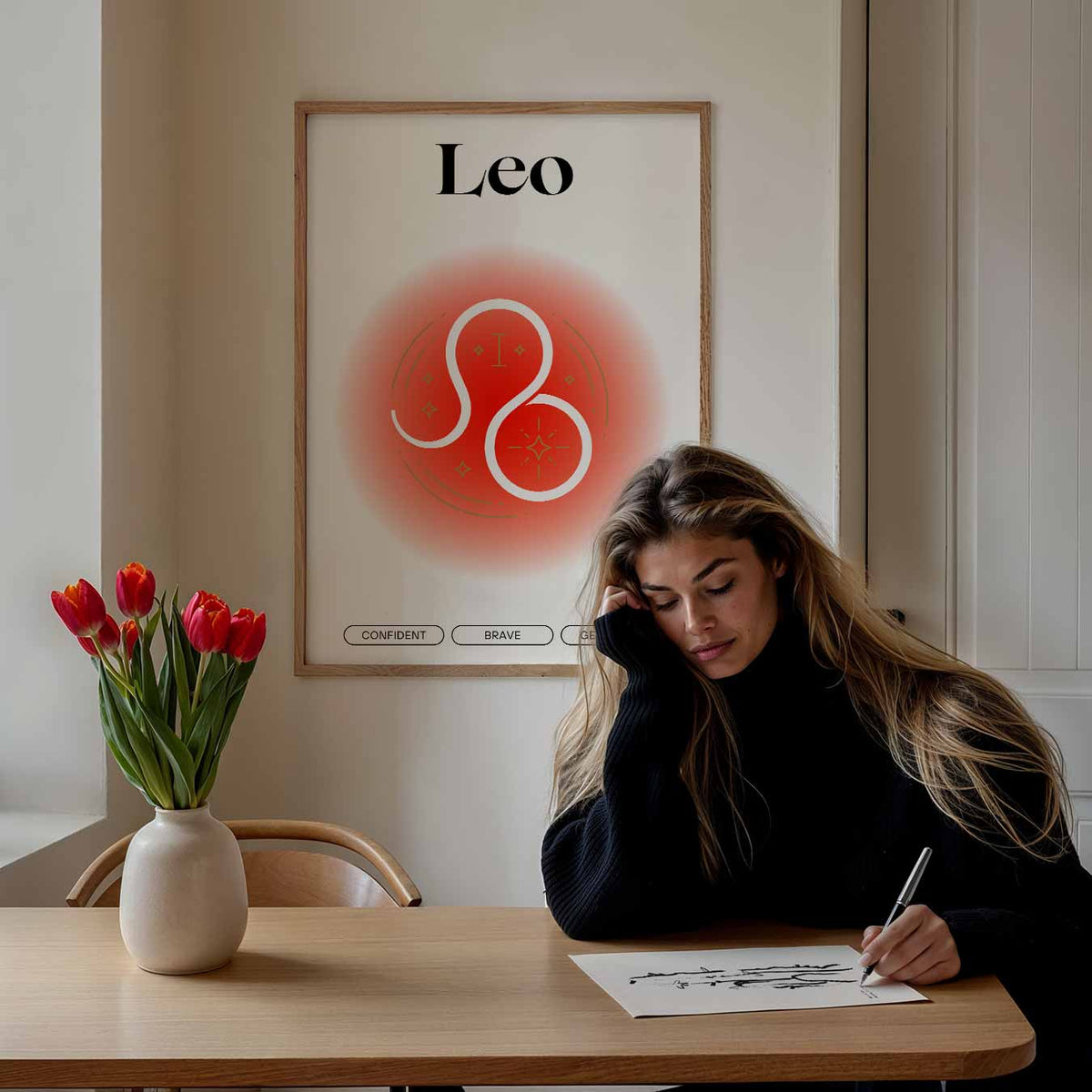 Stijlvolle Leo Astro – mindful portret poster, afbeelding 7