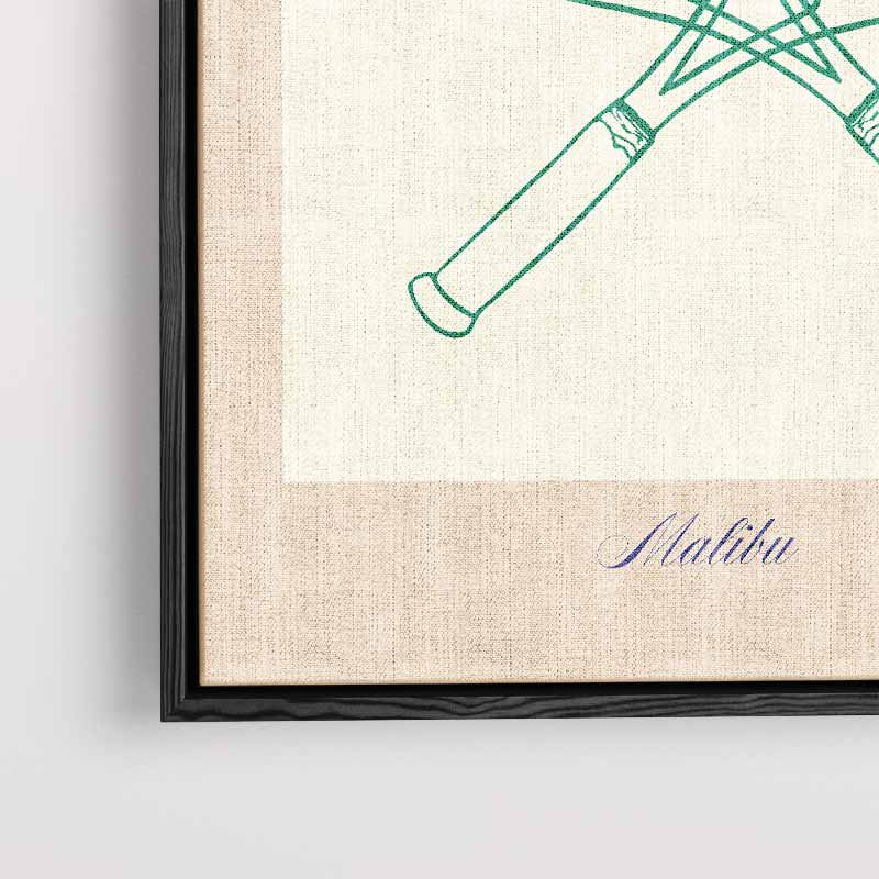 Tennisracket Illustratie - College Club – plexiglas kunstwerk als wanddecoratie