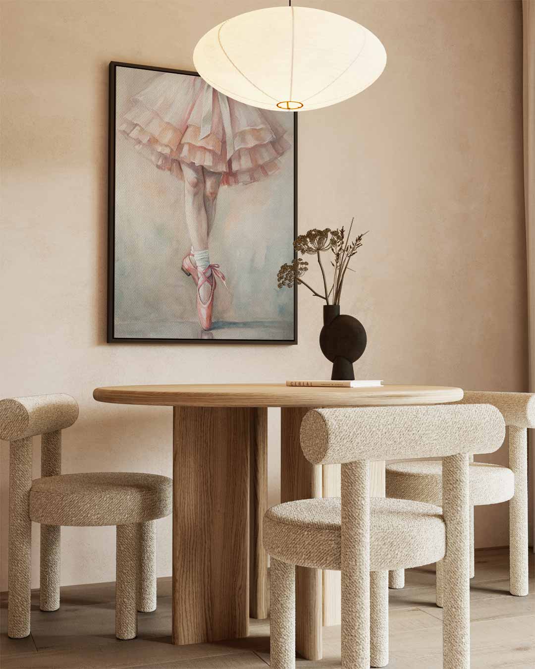 Balletdromen in Pastel – canvas wanddecoratie in portret formaat