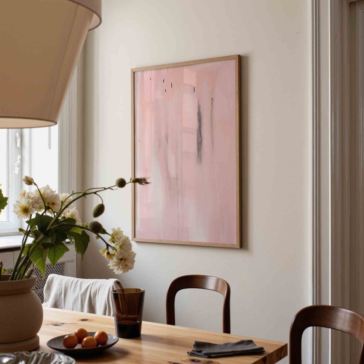 Abstracte roze – kunst en design poster in portret formaat